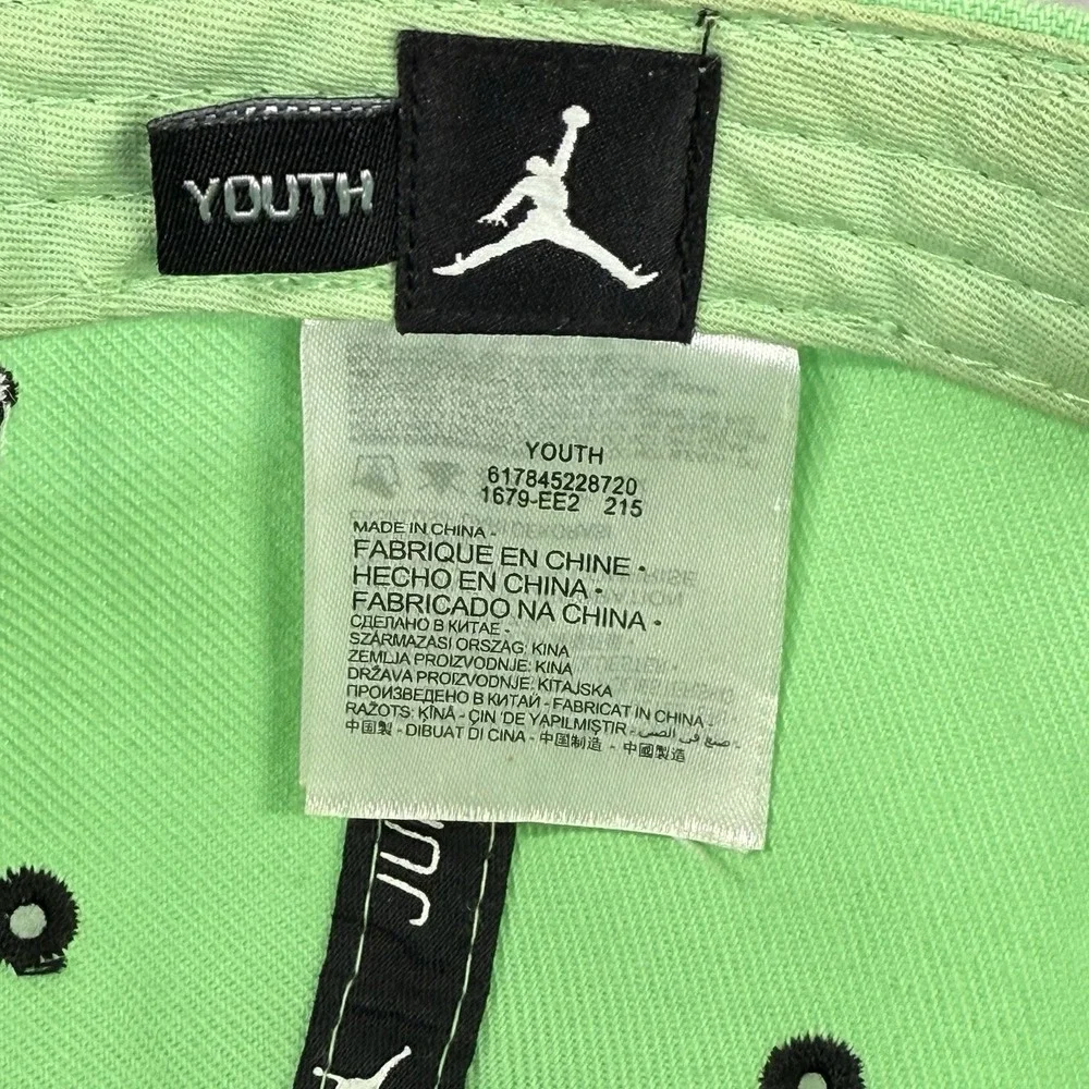 Jordan Jumpman Mars‎ Snapback Hat Youth Adjustable Green Graffiti Brim Cap